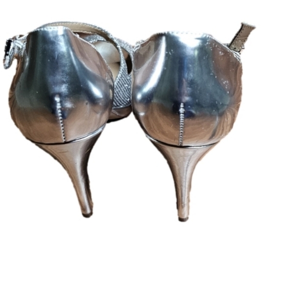 Style & Co. Simmone Peep Toe Strappy Dress Sandals - Silver SZ 10M - Picture 6 of 8